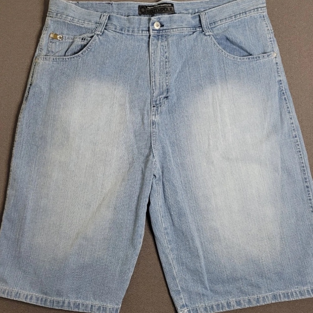 South Pole Men's Light Blue Jean Shorts